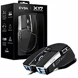 EVGA X17 Mouse da Gioco, Wired, Nero, Personalizzabile, 16.000 DPI, 5 Profili, 10 Pulsanti, Ergonomico, 903-W1-17BK-K3