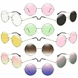 Comius Sharp 10 Paia di Occhiali da Sole Rotondi Hippy, Anni 60 Occhiali da Sole Occhiali Colorati Rotondi Vintage per Cosplay Feste Costume Cosplay Carnevale Puntelli Foto Donne Uomini