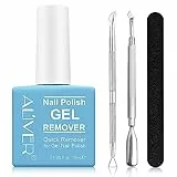 Remover Solvente Per Smalto Semipermanente,Levasmalto Rimuovi Semipermanente Unghie,Togli in 5 Minuti,Rimozione Per Shellac Gel Polish,con Lime per Unghie e Raschietti per Smalto e Spingi Cuticole