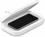 Belkin Boost Charge Sterilizzatore a raggi UV + Ricarica Wireless Rapida (elimina il 99% dei batteri, sterilizza telefoni, chiavi, carte di credito) per iPhone, Samsung, Google ecc, con alimentatore