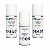 Pharmamani KIT 3 PEZZI SPRAY IGIENIZZANTE SUPERFICI da 100 ml. 100% Alcool, Efficacia immediata, Igienizza le Superfici al Contatto, Asciuga rapidamente. Tascabile, Profumo gradevole.