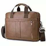 BAGZY Borsa 24 Ore a Tracolla, Uomo Ventiquattrore Pelle, Porta PC 15.6 Pollici, da Lavoro, per Documenti, Cartella Regalo Portadocumenti Business