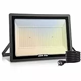 Paideste 200W Faretto LED da Esterno, 20000LM Faro LED, Dimmerabile 3000K/4000K/6000K Freddo Faretti LED Interno, Impermeabile IP66 Luce di Sicurezza con Spina, Fari LED per Giardino, Cortile, Garage