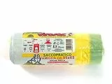 VIROSAC Rotolo 20 Sacchi Immondizie Gialli, Cm 55 X 65, Nylon, Multicolore
