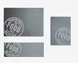 Excelsa Premium Quality Set 3 Taglieri da Portata, Ardesia, Grigio
