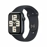 Apple Watch SE (2ª generazione, 2023) GPS 44 mm Smartwatch con cassa in alluminio color mezzanotte e Cinturino Sport mezzanotte - M/L. Fitness tracker, monitoraggio del sonno, Rilevamento incidenti