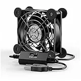 ELUTENG 80mm Ventilatore USB Ventola Raffreddamento 8 Tappetini Antiurto Ventilatore Usb Silenzioso 2000 2500 2900 RPM con Controllo a 3 velocità Compatibile per PC/Xbox/PS/TV Box