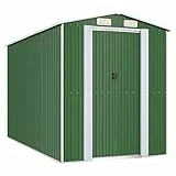 vidaXL Capanno da Giardino Verde 192x357x223 cm Acciaio Zincato