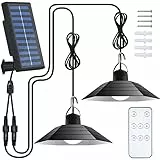 Osairous Lampada Solare Da Esterno, Luci Solari Esterno LED Dimmerabile Con 2 Luci, 3 Luminosità, Impermeabile, Solari A Led Da Esterno Per Giardino, Garage, Balcone, Corridoio