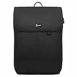LOVEVOOK Zaino Porta PC Donna, 15,6 Pollici Impermeabile Zaino Antifurto per Computer portatile con Porta USB per Università, Viaggi, Lavoro, Scuola, Ufficio-Nero