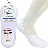 Infinity 6/12 PAIA CALZINI INVISIBILI SALVAPIEDE CON SILICONE ANTISCIVOLO MADE IN ITALY FANTASMINI IN COTONE FILO DI SCOZIA ELASTICIZZATO TRASPIRANTI FRESCHI MOCASSINO (39-42, Bianco)