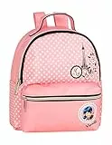 MIRACULOUS, Marinette - Zainetto Bambina Ladybug con Ampio Vano a Zip, Spallacci Regolabili e Tasca Frontale Portaoggetti - Zainetto Asilo Bambino e Zaino Scuola per Bambini e Ragazzi, 22x11x25h, Rosa