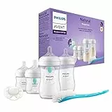 Philips Avent Set regalo per neonati con biberon con valvola Air Free - 4 biberon, ciuccio ultra soft e spazzola per biberon, per bambini da 0-12 mesi in su (modello SCD657/11)