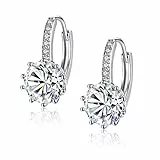 Orecchini Pendenti Orecchini Cerchio per Donna, Orecchini Argento 925 Orecchini Colorati Orecchini Verdi/Blu/Rosa/Nero/Viola Orecchini con Strass per Donna Ragazza 10 mm