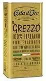 Costa d'Oro – Il Grezzo, Olio extravergine di oliva non filtrato 100% italiano. Estratto a freddo subito dopo il raccolto, ricco di vitamine e antiossidanti naturali. Latta Da 3 litri.