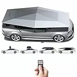 Ombrello Completamente Automatico con Telecomando,Copri Auto per Esterno Portatile,Tenda da Tetto Mantiene Fresco Il Tuo Veicolo,Adatto per Veicoli Superiori a 4,8m,Grey-5.2m