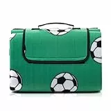 Amago Coperta da Picnic, 150 x 200 cm, Fronte: 100% Pile in PES, Retro: Rivestimento in Alluminio - Disegno Calcio