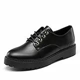 DREAM PAIRS Scarpe Oxford Donna Scarpe Stringate Derby Donna Nero/PU SDOX2202W-E Gr??e 41 (EUR)