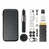 HOTO 35 in 1 Kit di Utensili Rotanti a Batteria, Minimalista e Leggero, Manopola Meccanica, Base di Ricarica di Type-C, 5 Velocità 25000 giri/min, 2000 mAh, Luce LED