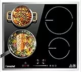 AMZCHEF Piano cottura induzione 60cm - piano a induzione 4 fuochi con funzionamento silenzioso (42dB) e 9 livelli di regolazione - Piano cottura 7000W con funzione booster,timer e blocco di sicurezza