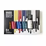 LIQUITEX 3699420 Basics - Pittura acrilica, Pigmenti per artisti monopigmentati, Resistente alla luce, durevole nel tempo, Finitura satinata, Set di colori 6 Tubi da 118 ml