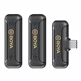 BOYA Microfono lavalier wireless, clip da bavero Plug Play da 2,4 GHz su microfono USB-C, microfono a condensatore mini esterno per streaming live Tiktok Facebook YouTube (WM3T2-U2)
