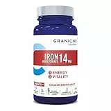 Ferro Bisglicinato 14 mg + Vitamina B | Energia e Vitalità | 100% Dell'Apporto Raccomandato | Biodisponibilità Ottimale | Donne Incinte | 60 Capsule = 2 Mesi | Laboratoire des Granions