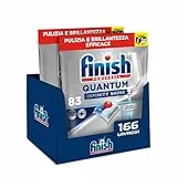 Finish Quantum Infinity Shine Pastiglie Lavastoviglie, 166 Capsule Lavastoviglie, Pastiglie per Lavastoviglie per una Pulizia Profonda e Stoviglie Brillanti