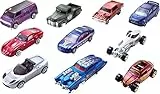 Hot Wheels - Set Macchinine da 10 Veicoli in Scala 1:64, con Decorazioni Mozzafiato, da Collezionare, Single, 54886