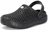 Hsyooes Zoccoli e Sabot per Bambini Pantofole Estate Sandali da Spiaggia e Piscina Ciabatte Ragazzi Mare Scarpe da Giardino Antiscivolo All'aperto Interno,Nero,EU 28