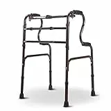Deambulatore in Alluminio Doccia Sedia Pieghevole Anziani Walker con sede sussidio ambulante for Disabili Anziani Deambulatori fissi, su Ruote e Accessori