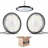 2 * 100W LED UFO 8000LM, ELEING Proiettore Faretto LED Lampadario Magazzino Fari Plafoniera Faretti a led per Aeroporto, Supermercato, Magazzino