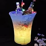 ESGT Secchiello per Il Ghiaccio a LED, Secchiello per Il Ghiaccio con Altoparlante Bluetooth Wireless, Altoparlante Portatile con Luce a LED per Spiaggia, Feste, All'aperto