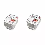 Cuki Vaschette Alluminio con coperchi - Doppia Forza - 1 porzione -rettangolari [R31L] - Formato convenienza - 1 confezione da 50 pezzi