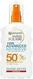 Garnier Ambre Solaire Spray Protettivo IP 50+ Advanced Sensitive Kids, Protezione Molto Alta, Multi-Resistenza, 200 ml