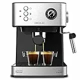 Cecotec Macchina del caffè Power Espresso 20 Professionale. Capàcità 1,5 L, 20 bar, doppia uscita, vaporizzatore, acciaio inossidabile, scaldatazze, 850 W