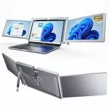 SOOMFON Monitor Portatile Triplo per Laptop 14' Full HD 1080p@60Hz, Compatibile con 15''-17'' Laptop Mac/Windows/Chrome, Supporto Plug & Play HDR di Tipo C