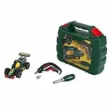 Theo Klein 8395 Bosch Grand Prix Tool Box Set with Ixolino Cordless Screwdriver I Racing car to assemble and disassemble I Toy for Children Aged 3 Years and up