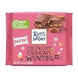 Ritter Sport Crunchy Creamy Winter, Tavoletta di Cioccolato al Latte con Crema al Cacao, Cacao 100% Certificato Sostenibile, Spezie e Mandorle Caramellate in Pezzi, 100 g