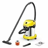 Aspiratore Solidi Liquidi Kärcher WD 3 V-17/4/20, Serbatoio in Plastica 17l, Consumo 1.000W, Filtro Cartuccia, Sacchetto in Vello, Tubo Aspirazione 2m, Funzione Soffiante