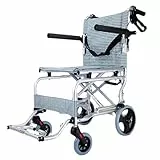 CNMJI Pieghevole Sedia a rotelle, Alluminio, Freni sulle Maniglie, Leggerissima Sedia a Rotelle per Anziani e Disabili, Deambulatori fissi, su Ruote e Accessori Poggiapiedi e Braccioli