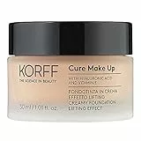 Korff Fondotinta Crema Effetto Lifting, Coprenza Media Alta con Acido Ialuronico e Vitamina E, Texture Fondente e Cremosa, Finish Satinato 02, Formato 30ml