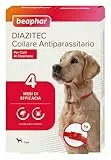 Beaphar Diazitec Collare Antiparassitario per Cane, 4 Mesi di Trattamento Efficace contro Pulci e Zecche, Resistente all'Acqua, con Diazinone, Rosso