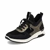 Rieker Donna Sneaker M0058, Signora Slip-on,Soletta Removibile,Allacciatura Veloce,Scarpa Sportiva,Scarpa Slip-on,Nero (Schwarz Kombi / 00),37 EU / 4 UK
