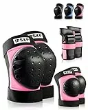 IPSXP Protezione per ginocchia, protezione per ginocchiere, gomito, bracciali, gomitiere, polsi per pattinaggio a rotelle, pattinaggio, skateboard, scooter, bicicletta, ciclismo (L)