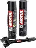 KIT PULISCI LUBRIFICA CATENA - MOTUL C4 400ml + C1 400ml + SPAZZOLA PULIZIA CATENA