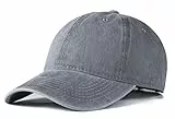 Edoneery Cappello da baseball da uomo e donna, in cotone, regolabile, in twill lavato, a basso profilo, tinta unita, Grigio/A1008, taglia unica