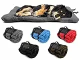 Senzkon cuccia impermeabile pieghevole per cani, facile da pulire, resistente tappetino per cani in oxford per auto, divano, pavimento, cassa ecc, adatto per viaggi all'aperto, 90x60 cm (grigio)