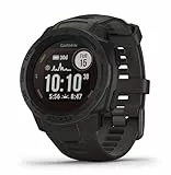 Garmin Instinct Solar Smartwatch GPS impermeabile, Funzione ricarica solare per un massimo di 54 giorni di batteria, Funzioni sportive&fitness, Misurazione polso e notifiche smartphone, Grafite