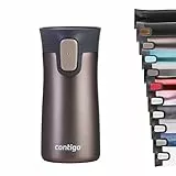 Contigo Pinnacle Autoseal, tazza termica in acciaio inox, thermos, bicchiere a chiusura ermetica, tazza da caffè con coperchio pulizia facile senza BPA, 300 ml, Trans Matte